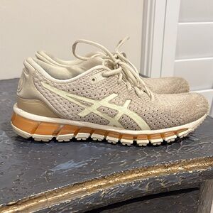 ASICS Women's Tan and Cream Athletic Shoes